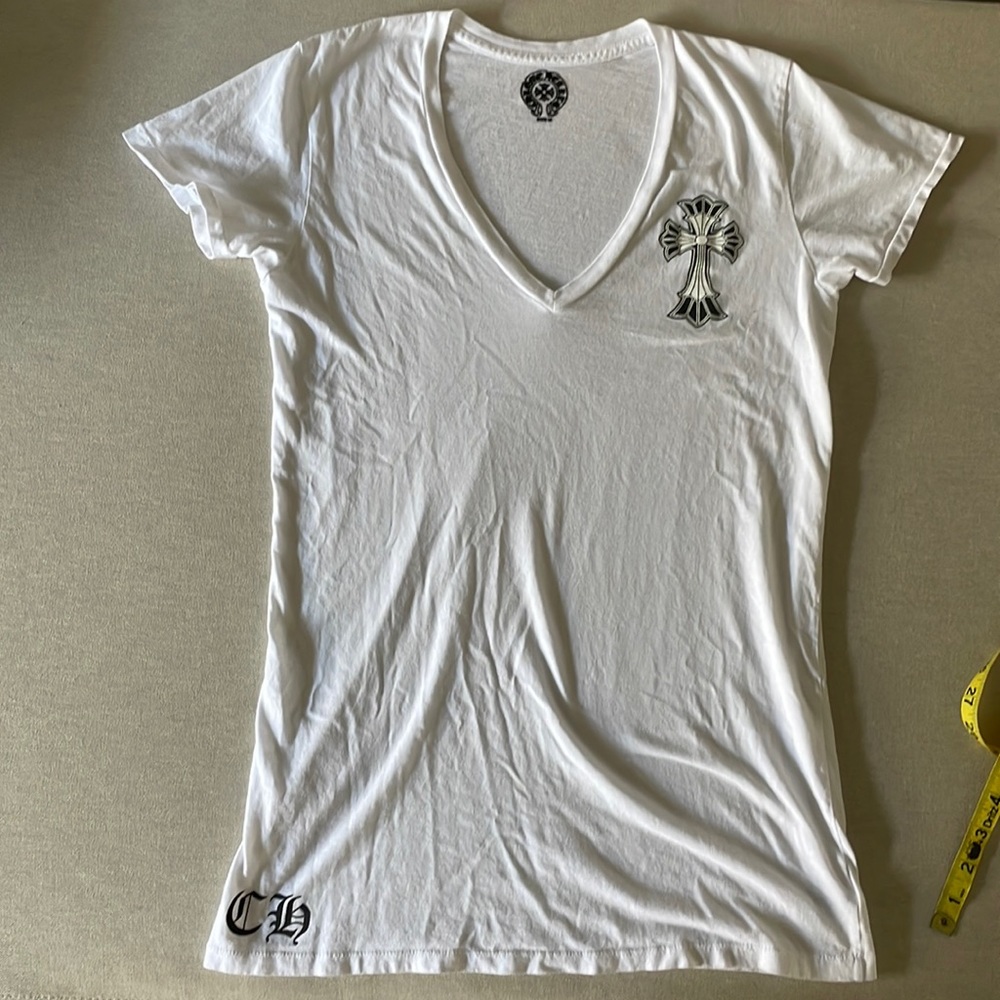 Chrome Hearts womens v neck tee - short sleeve size Medium